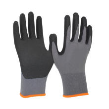 Gants ultimes de travail de nitrile de poignée de Spandex de nylon de la haute flexibilité 15G avec le paume fini par Sandy